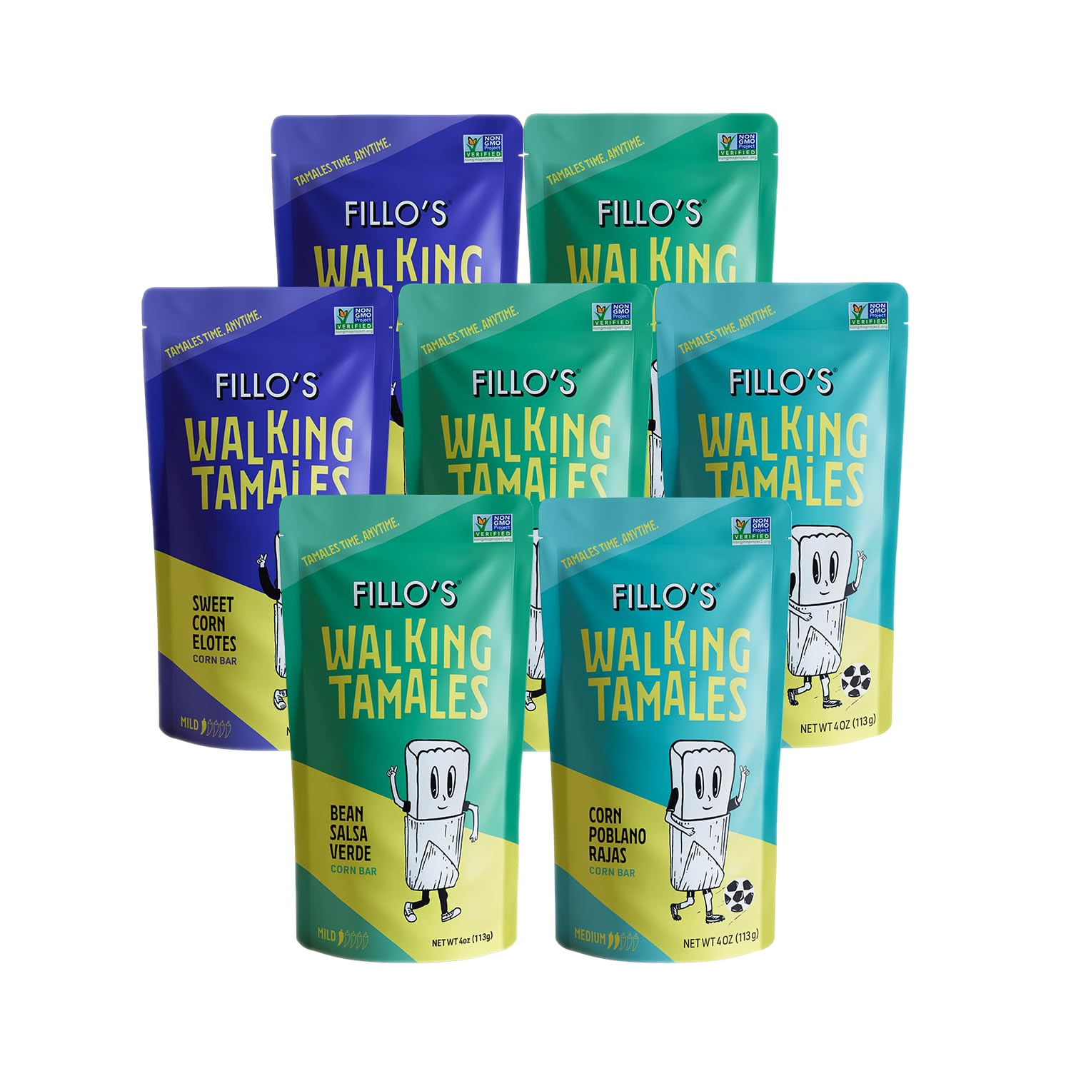 Mild Tamales Variety Pack | 3 Salsa Verde, 2 Corn Poblano Rajas, 2
