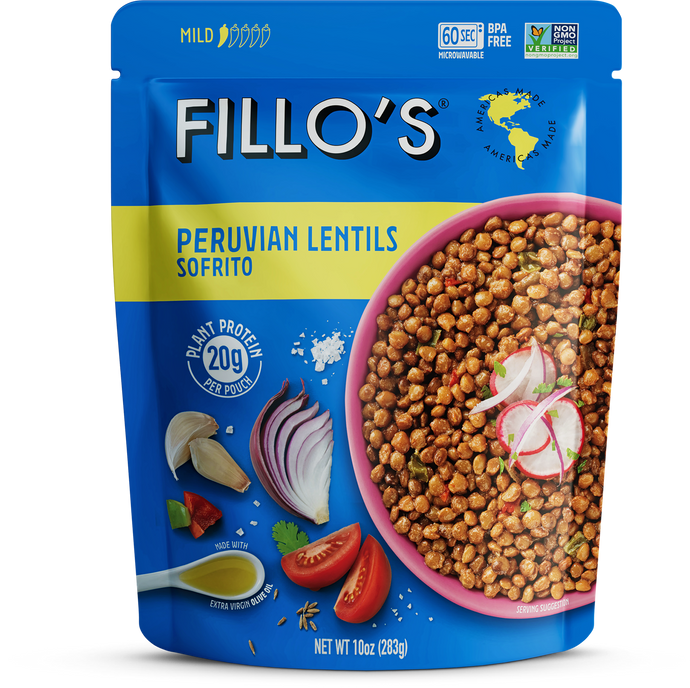 A package of Fillo's Peruvian Lentils Sofrito. 
