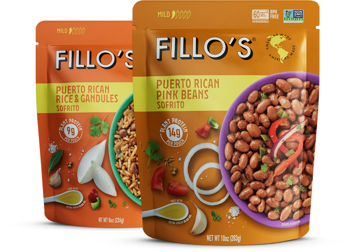 FIllo's Puerto Rican Pink Beans Sofrito and Puerto Rican Rice & Gandules Sofrito. 