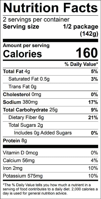Load image into Gallery viewer, Fillo's nutrition facts label.