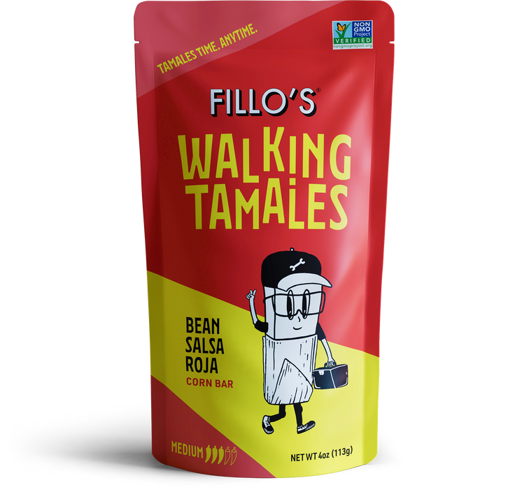Load image into Gallery viewer, Fillo&#39;s Walking Tamales Bean Salsa Roja corn bars. 
