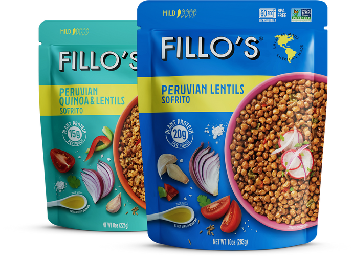 Fillo's Peruvian Lentils Sofrito and Peruvian Quinoa & Lentils Sofrito. 