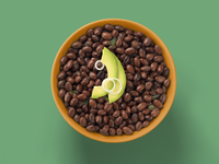 Load image into Gallery viewer, A bowl of Fillo&#39;s beans with onion and avocado. 
