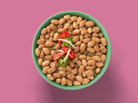 Load image into Gallery viewer, A bowl of Fillos Todos Los Beans with tomatos and jalapeno. 
