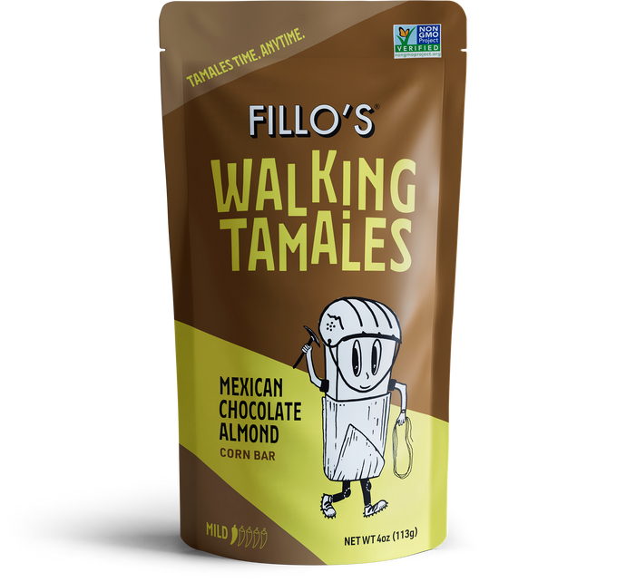 Fillo's Walking Tamales Mexican Chocolate Almond corn bars. 