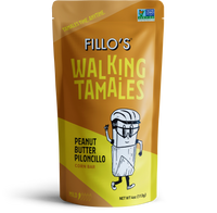 Load image into Gallery viewer, A package of FIllo&#39;s Walking Tamales Peanut Butter Piloncillo corn bars. 
