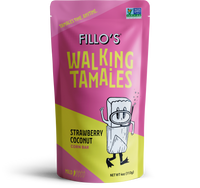 Load image into Gallery viewer, A package of Fillo&#39;s Walking Tamales Strawberry Coconut corn bars. 

